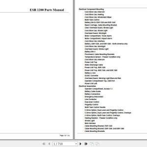 Crown Reach Truck ESR1200 Parts Manual 1