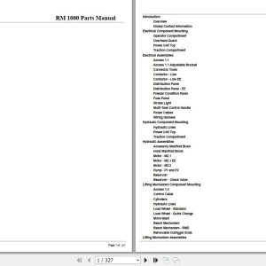 Crown Reach Truck RM1000 Parts Manual 1