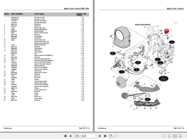 Crown Reach Truck RR5000 RD5000 Parts Manual 2