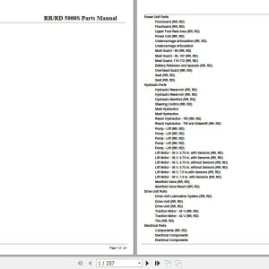 Crown Reach Truck RR5000S RD5000S Parts Manual 1