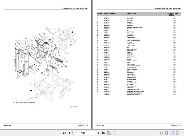 Crown Reach Truck RR5700S RD5700S Parts Manual 2