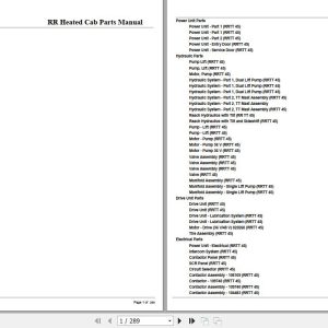 Crown Reach Truck RRTT45 Heated Cab Parts Manual 1