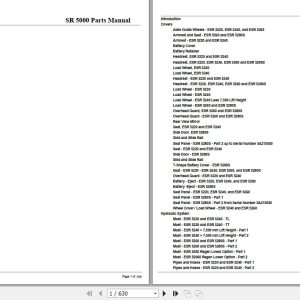 Crown Reach Truck SR5000 Parts Manual 1