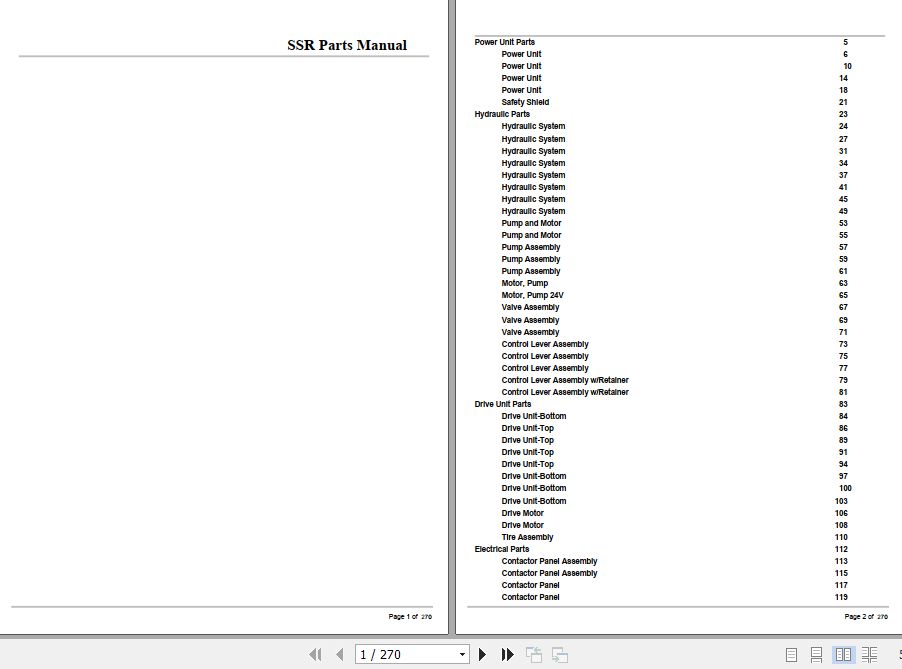 Crown Reach Truck SSR Parts Manual 1