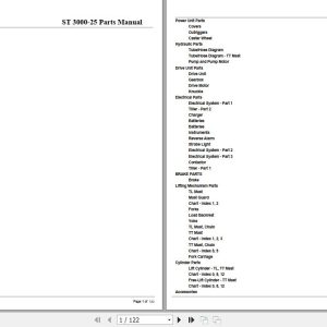 Crown Stacker Truck ST3000 25 Parts Manual 1