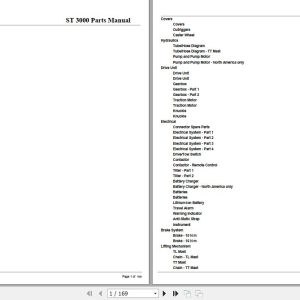 Crown Stacker Truck ST3000 Parts Manual 1