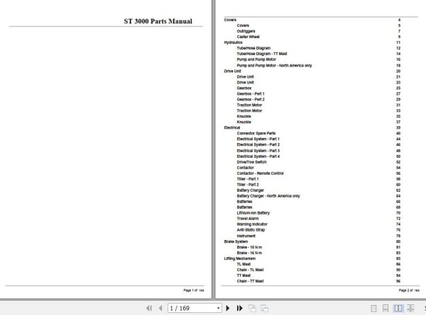 Crown Stacker Truck ST3000 Parts Manual 1