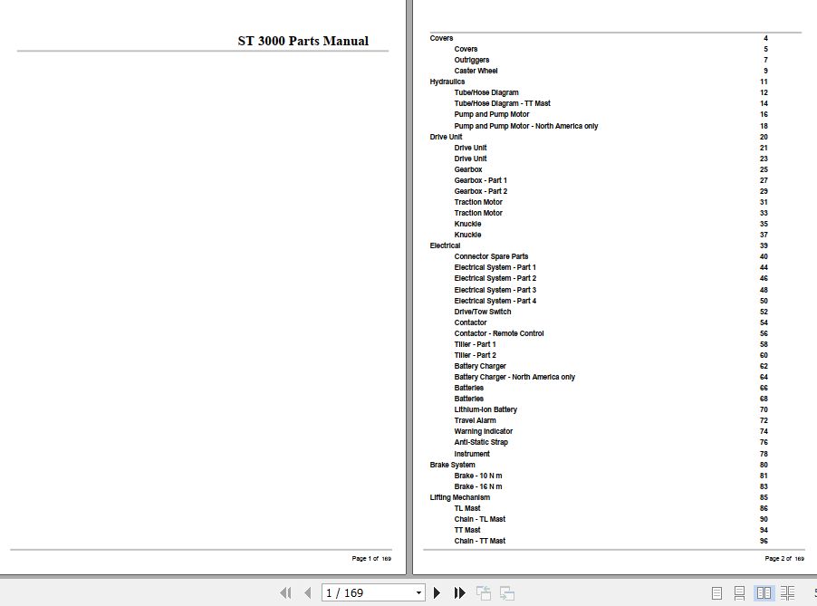 Crown Stacker Truck ST3000 Parts Manual 1
