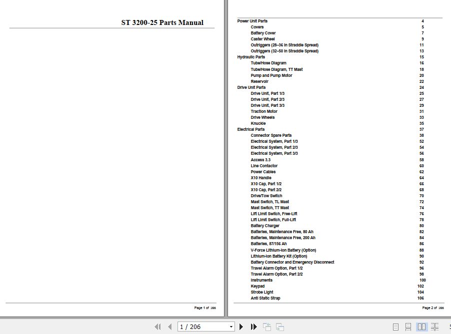 Crown Stacker Truck ST3200 25 Parts Manual 1