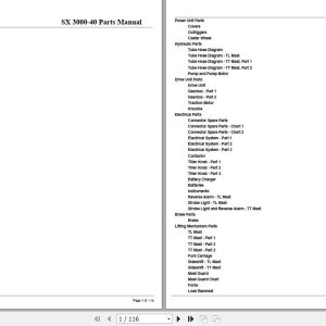 Crown Stacker Truck SX3000 40 Parts Manual 1