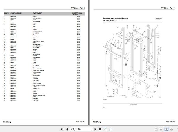 Crown Stacker Truck SX3000 40 Parts Manual 2
