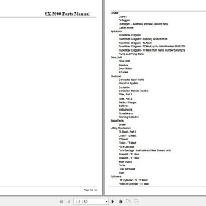 Crown Stacker Truck SX3000 Parts Manual 1