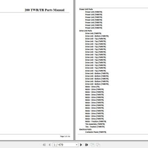 Crown Tow Tractor 200TWR 200TR Parts Manual 1
