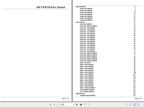 Crown Tow Tractor 200TWR 200TR Parts Manual 1