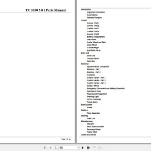 Crown Tow Tractor TC3000 5.0 t Parts Manual 1