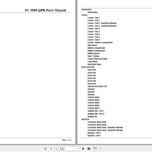 Crown Tow Tractor TC3000 QPR Parts Manual 1