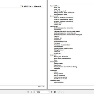 Crown Tow Tractor TR4500 Parts Manual 1