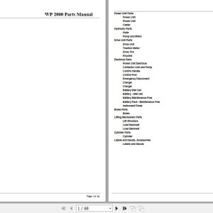 Crown Walkie Pallet WP2000 Parts Manual 1
