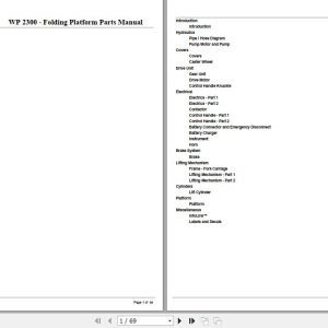Crown Walkie Pallet WP2300 Folding Platform Parts Manual 1