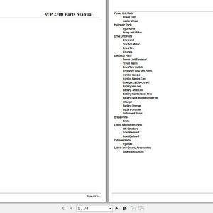 Crown Walkie Pallet WP2300 Parts Manual 1