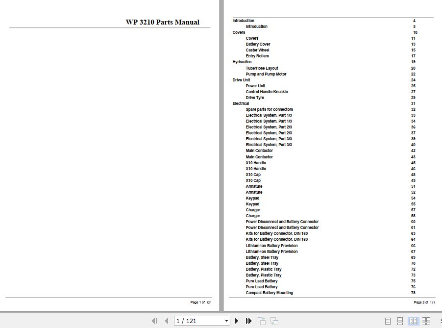 Crown Walkie Pallet WP3210 Parts Manual 1