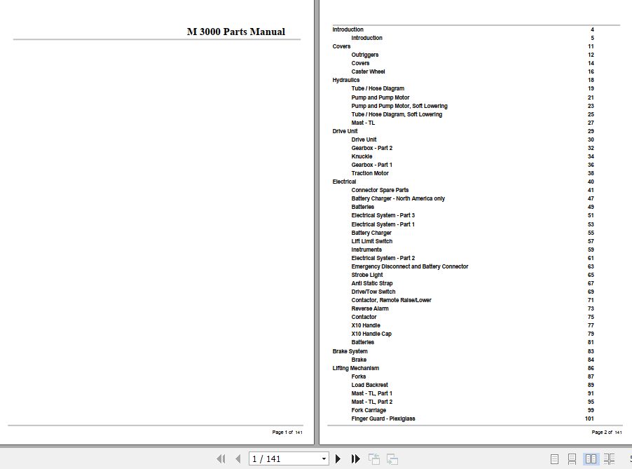 Crown Walkie Stacker M3000 Parts Manual 1