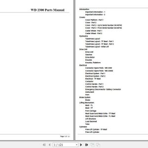 Crown Walkie Stacker WD2300 Parts Manual 1