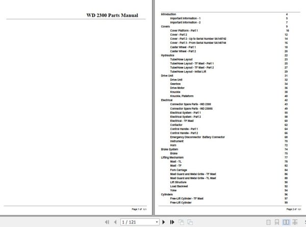 Crown Walkie Stacker WD2300 Parts Manual 1