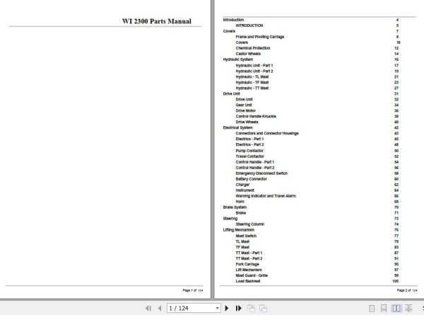 Crown Walkie Stacker WI2300 Parts Manual 1
