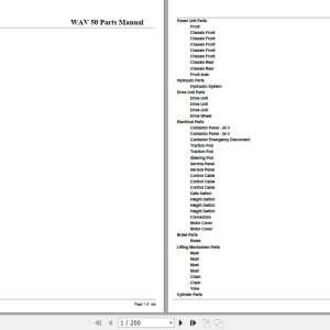 Crown Work Assist Vehicle WAV50 Parts Manual 1