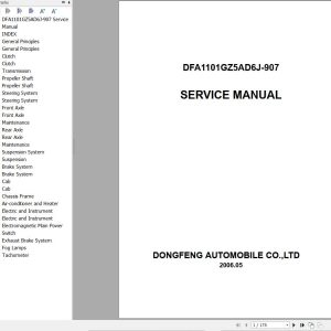 Dongfeng Light Commercial Truck DFA1101GZ5AD6J 907 Service Manual 1