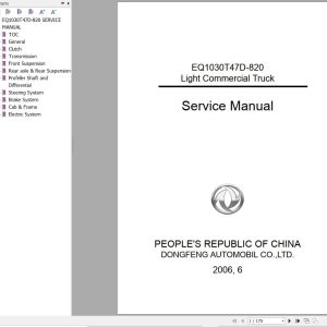 Dongfeng Light Commercial Truck EQ1030T47D 820 Service Manual 1