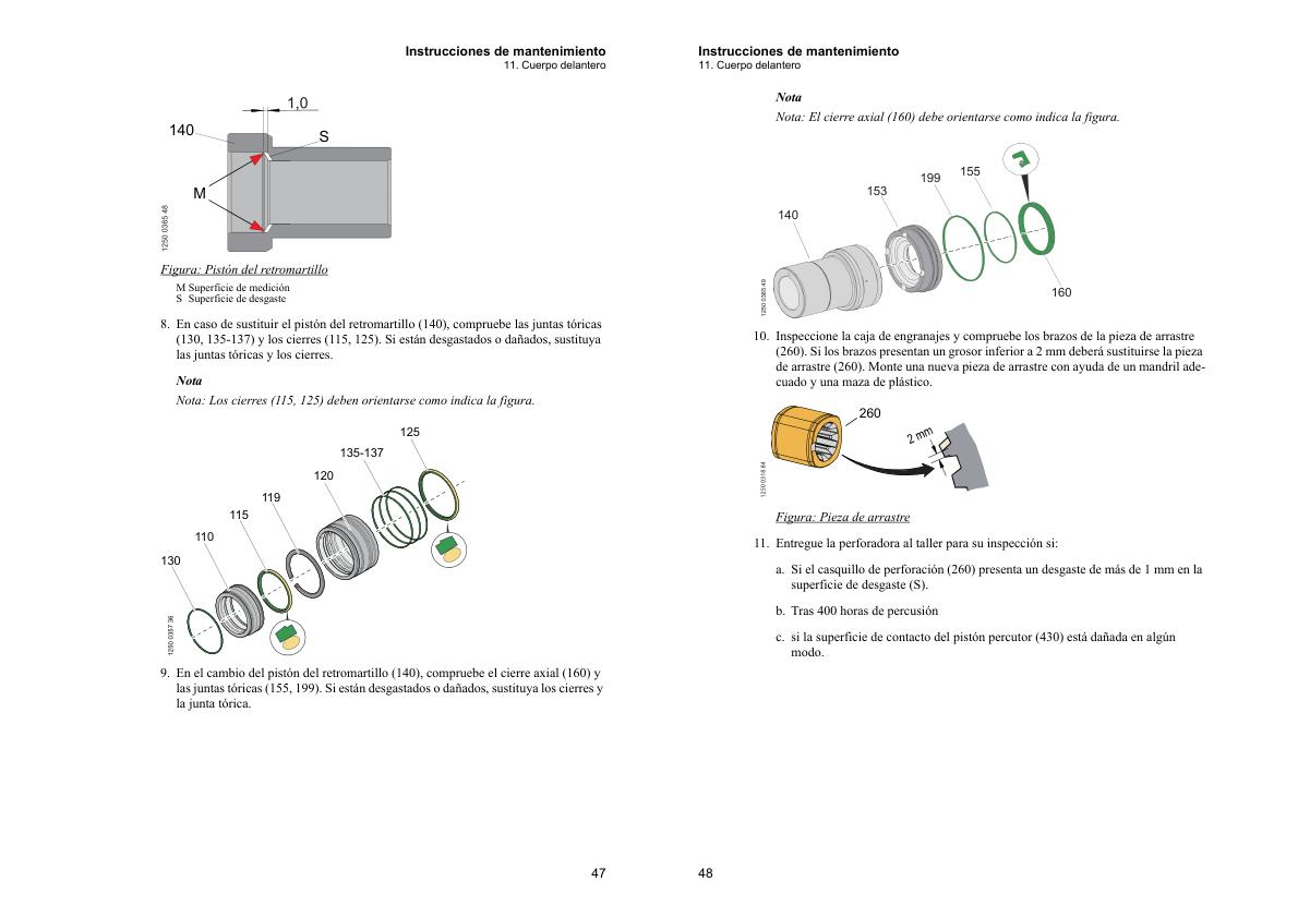 Epiroc Hydraulic Rock Drill COP 2550UX Ver. F Maintenance Manual ES 2