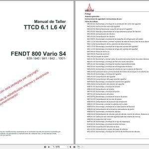 Fendt Tractor 800 Vario S4 VIN 839 840 841 842 Workshop Manual and Diagram 1