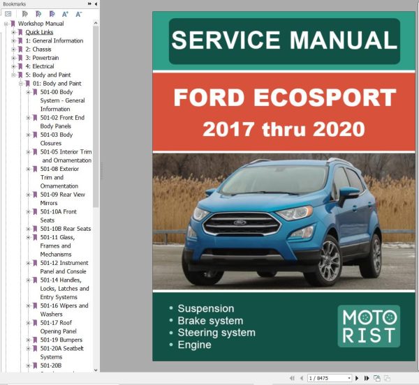 Ford Ecosport 2017 2020 Service Manual 1
