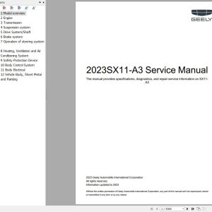 Geely Coolray SX11 A3 2023 Service Manual 1