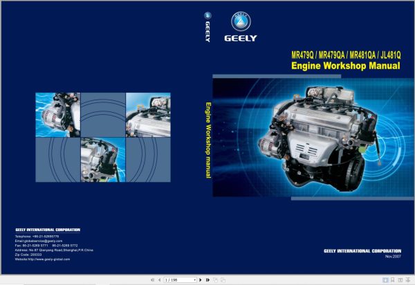 Geely Engine MR479Q MR479QA MR481QA JL481Q Workshop Manual 1