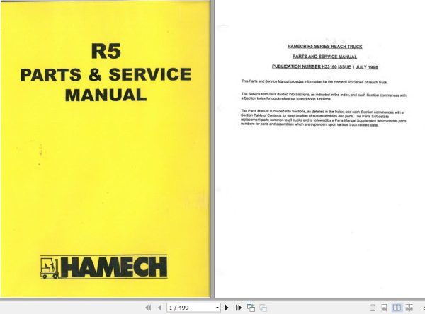 Hamech Forklift R5 Service and Parts Manual 1