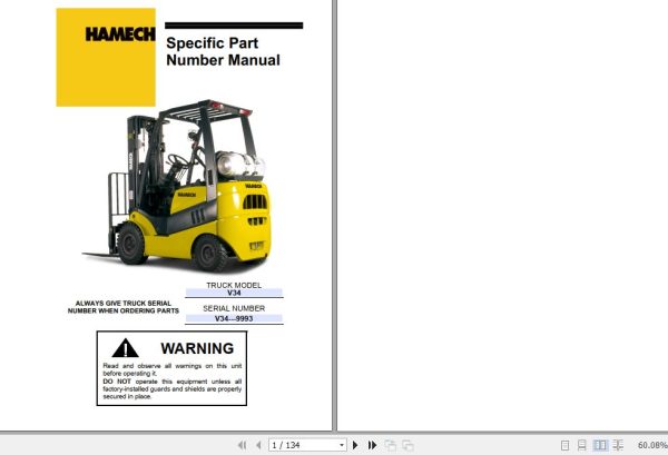 Hamech Forklift V34 Parts Manual 1