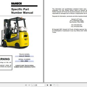 Hamech Forklift V34LP Parts Manual 1