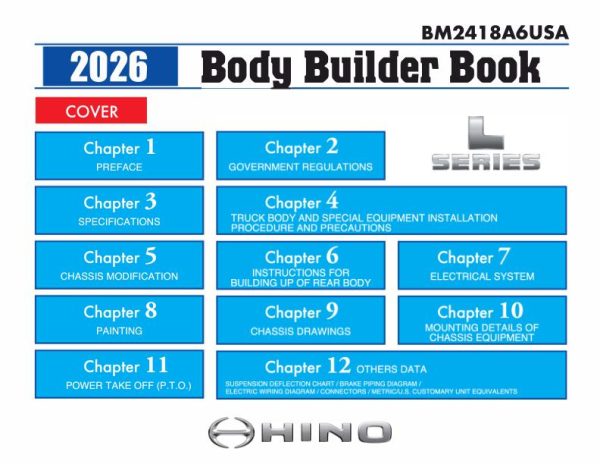 Hino Truck Conventional 600 L Series Body Builder Book BM2418A6USA 2026 1