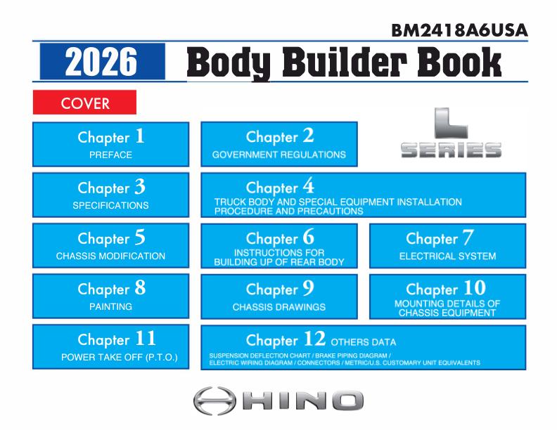 Hino Truck Conventional 600 L Series Body Builder Book BM2418A6USA 2026 1