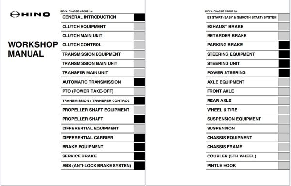 Hino Truck Conventional 600 L Series Chassis Workshop Manual WM 60LA24USAEH EALLA 2026 1