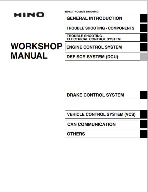 Hino Truck Conventional 600 L Series Trouble Shooting WM 60LA23USAEH HALLA 2025 1