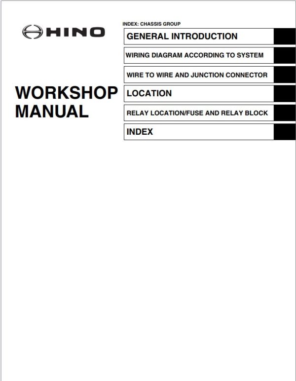Hino Truck Conventional 600 XL Series Electrical Wiring Diagram WM 60LX23USAEH JALLA 2025 1