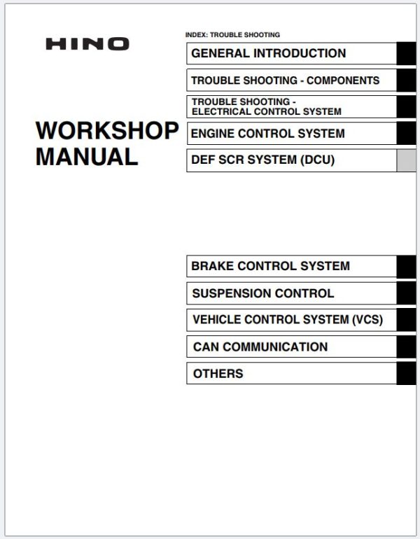 Hino Truck Conventional 600 XL Series Trouble Shooting WM 60LX23USAEH HALLA 2025 1