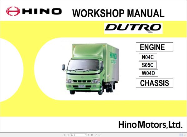 Hino Truck DUTRO Workshop Manual 1