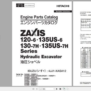 Hitachi Isuzu Engine 4JJ1 XASA12 Parts Catalog 4JJ1 XASA12 9 1