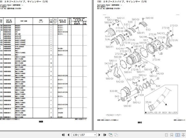 Hitachi Isuzu Engine 6HK1 XASA11 Parts Catalog 6HK1 XASA11 11 2