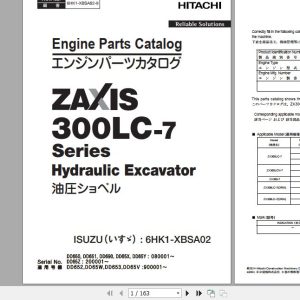 Hitachi Isuzu Engine 6HK1 XBSA02 Parts Catalog 6HK1 XBSA02 9 1